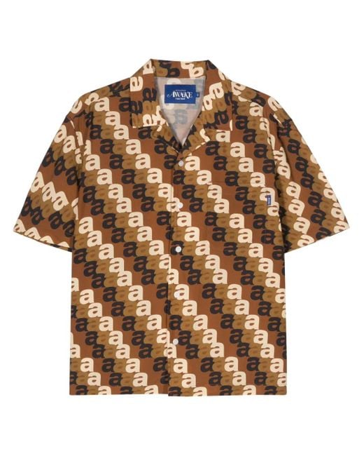 AWAKE NY Brown Logo-Print Shirt for men