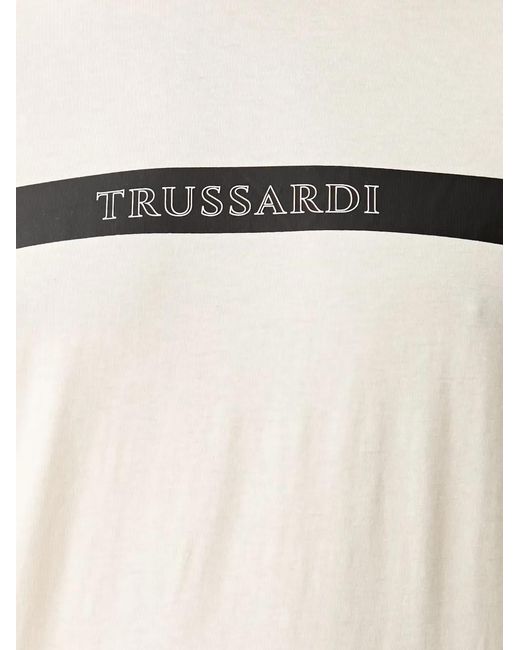 Trussardi White Logo-Print Crew-Neck T-Shirt for men