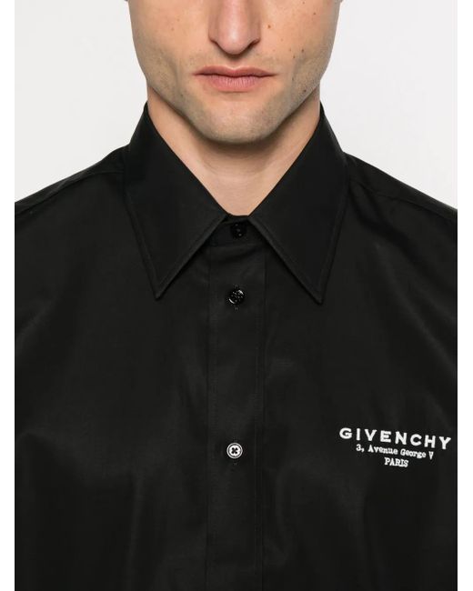 Givenchy Overhemd Met Geborduurd Logo in het Black voor heren
