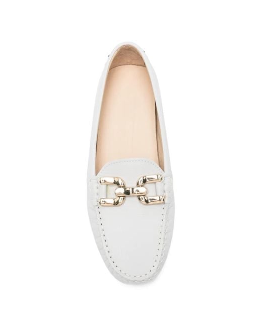 SERGIO MORETTI FIRENZE White Chain-Link Pebble-Sole Loafers