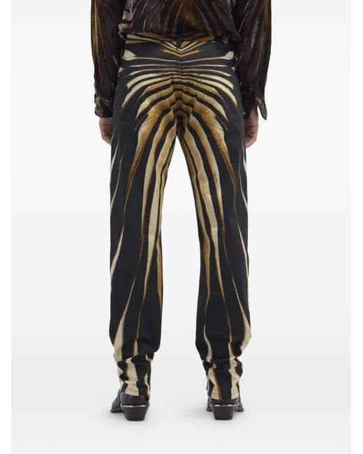 Roberto Cavalli Black Striped Trousers for men