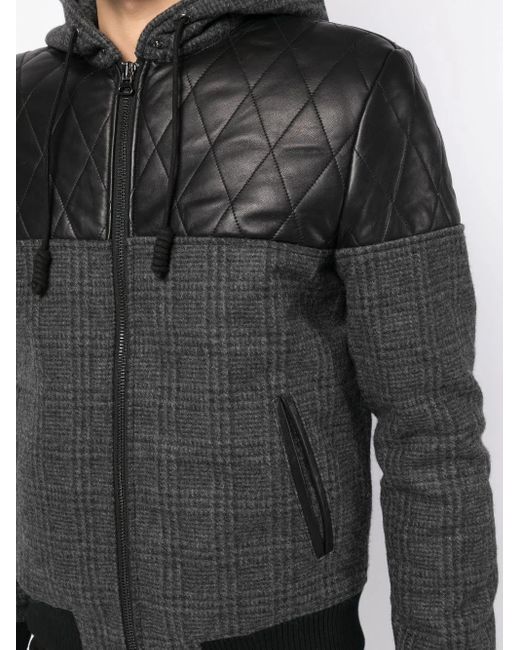 Private Stock Black Panelled-Design Hooded Jacket for men