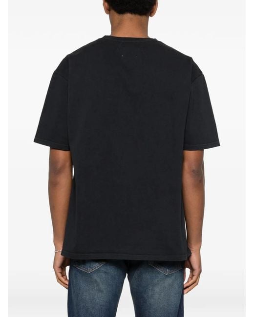 Rhude Black Graphic-Print T-Shirt for men