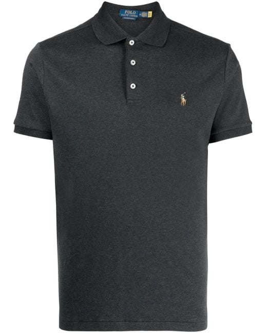 Polo Ralph Lauren Black Polo Pony-Embroidery Polo Shirt for men