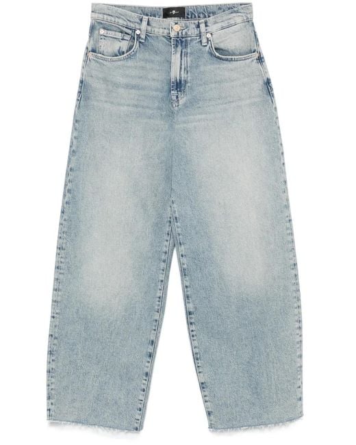7 For All Mankind Blue Barrel Jeans