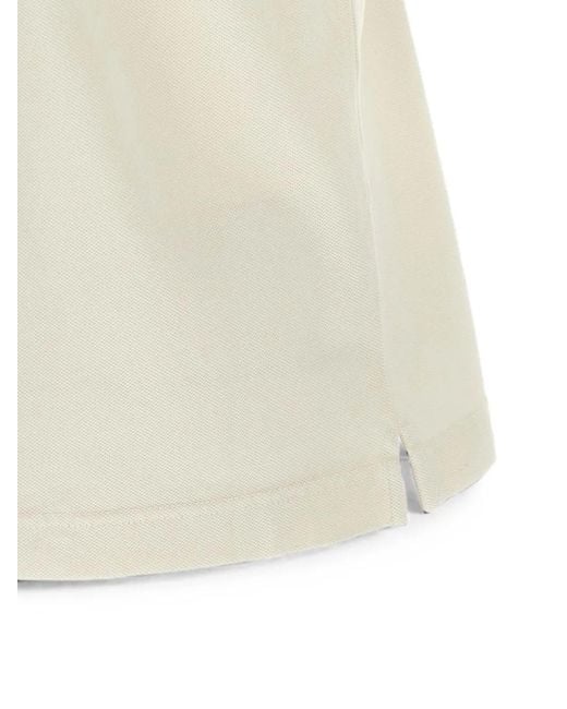 Prada White Triangle-Patch Piqué Polo Shirt for men