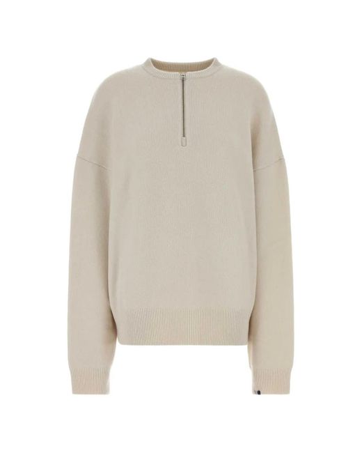 Extreme Cashmere White Quarter-Zip Oversized Knitwear