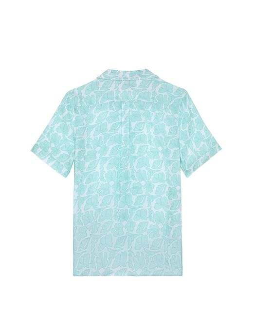 Vilebrequin Blue Short-Sleeve~S Seashell Shirt for men
