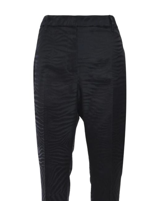 Roberto Cavalli Blue Zebra-Pattern Trousers