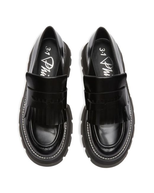 3.1 Phillip Lim Black Kate Leather Loafers