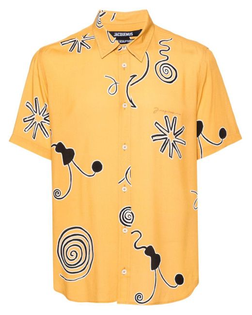 Camisa Mello con estampado en espiral Jacquemus de hombre de color Yellow