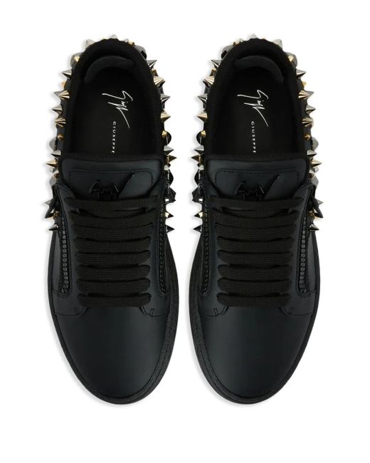 Giuseppe Zanotti Black Gz94 Stud-Embellished Double-Zip Low-Top Sneakers for men