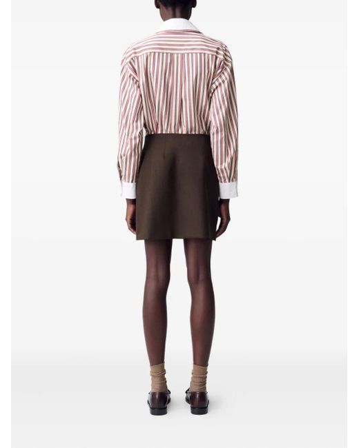 Claudie Pierlot Brown Doppelreihiger Minirock