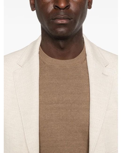 FILIPPO DE LAURENTIIS Natural Short-Sleeve Sweater for men