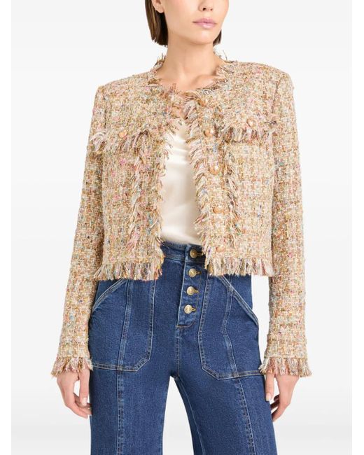 Cinq À Sept Natural Adeline Boucle Fringe Jacket