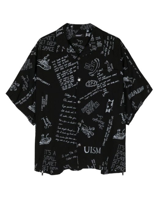 Chemise imprimée à manches courtes Undercover pour homme en coloris Black