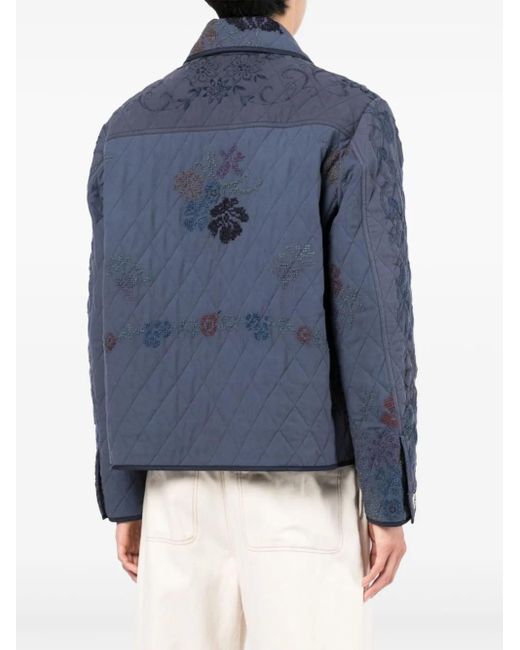 BOTTER Blue Floral-Embroidered Jacket for men