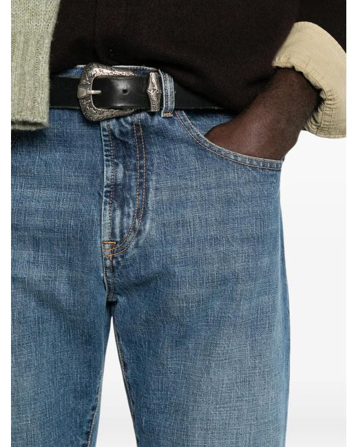 Umit Benan Blue Kevin Faded Straight-Leg Jeans for men