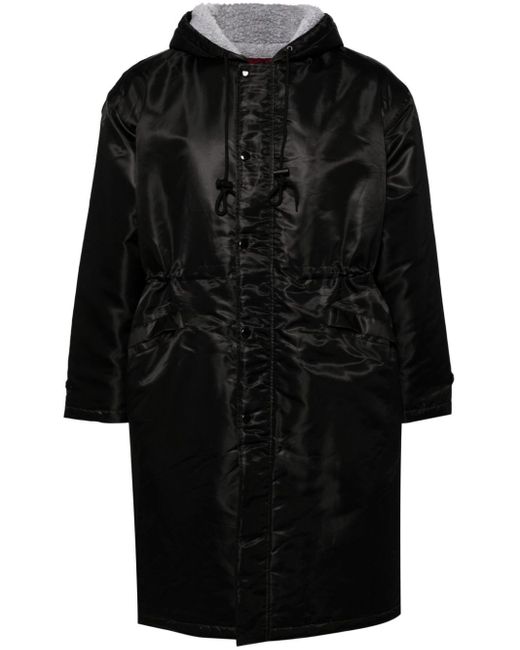 MASTERMIND WORLD Black Logo-print Hooded Coat for men