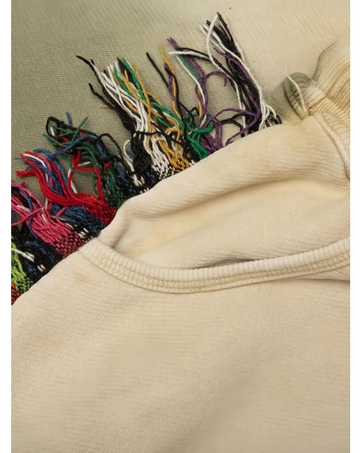 Alchemist White Victory Fringed-Trim Cargo Shorts for men