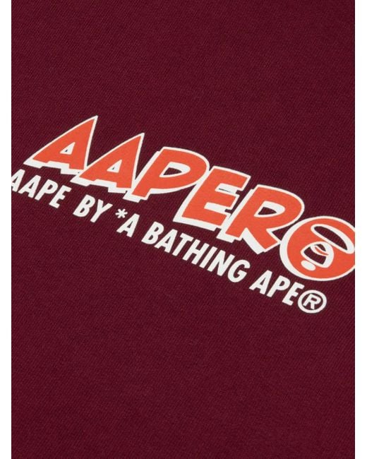 Aape By A Bathing Ape Red Cartoon-Graphic Hoodie for men