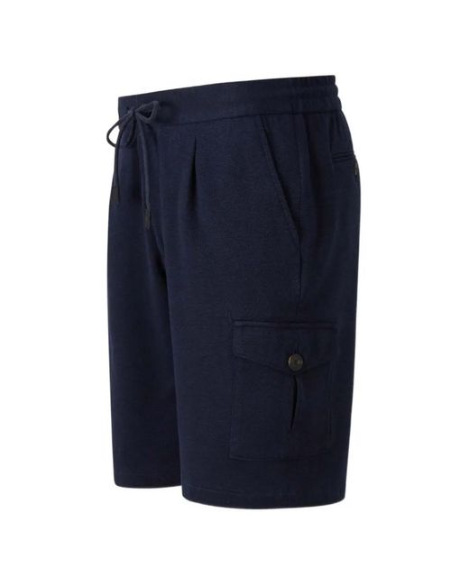 Gran Sasso Blue Drawstring Cargo Shorts for men