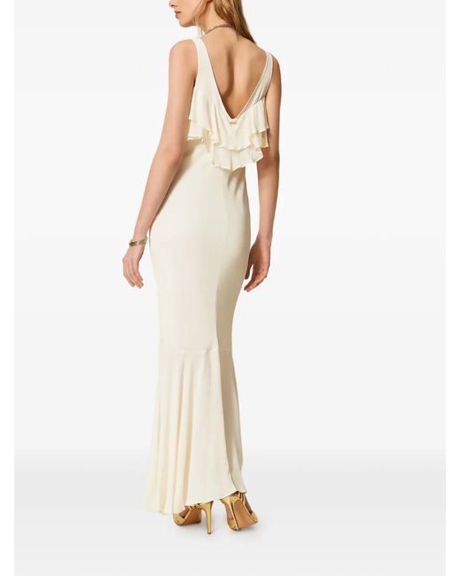 Twinset White Ruffled Maxi Dress
