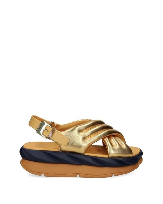 4Ccccees Metallic Mellow Mana Criss-Cross Sandals
