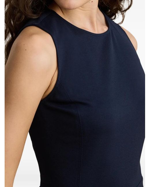 Ralph Lauren Blue Sleeveless Princess-Seam Midi Dress