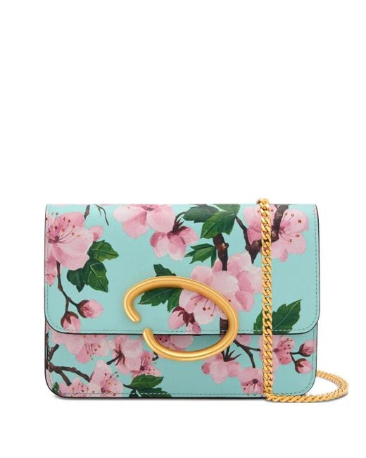 Oscar de la Renta Blue O Pochette Crossbody Bag