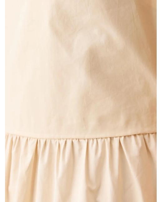 Benetton Natural Gathered-Waist Cut-Out Sleeveless Midi Dress