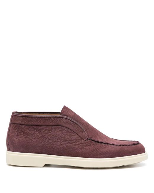 Santoni レザー ブーツ Purple