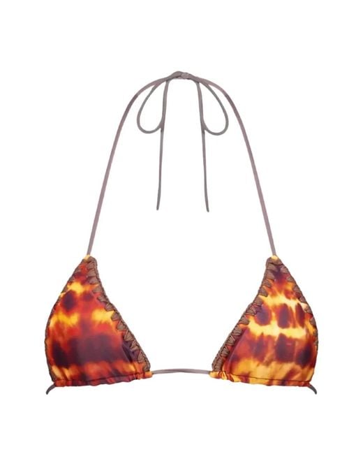 Leslie Amon Red Lucy Bikini Top