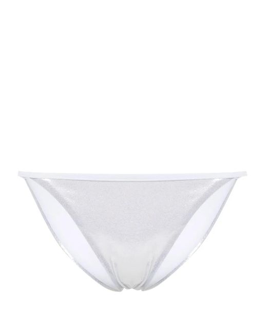 DSquared² White High-Cut Metallic Bikini Bottoms