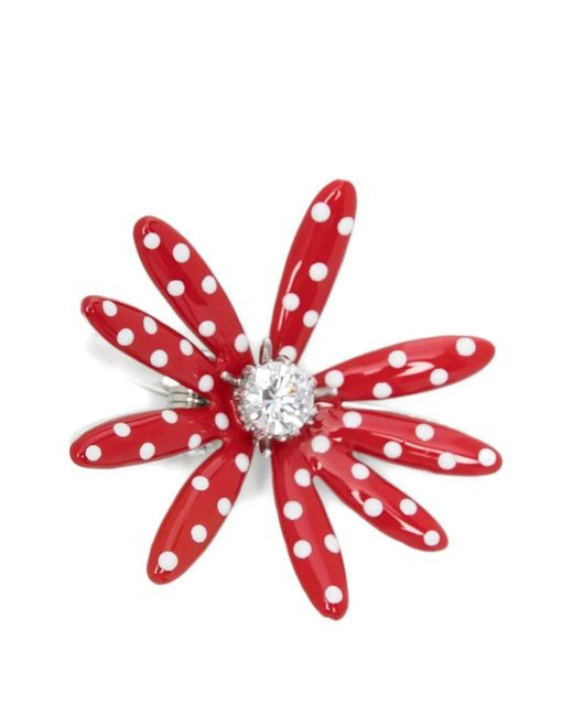 YVMIN Red Polka Dot Flower Hair Clip
