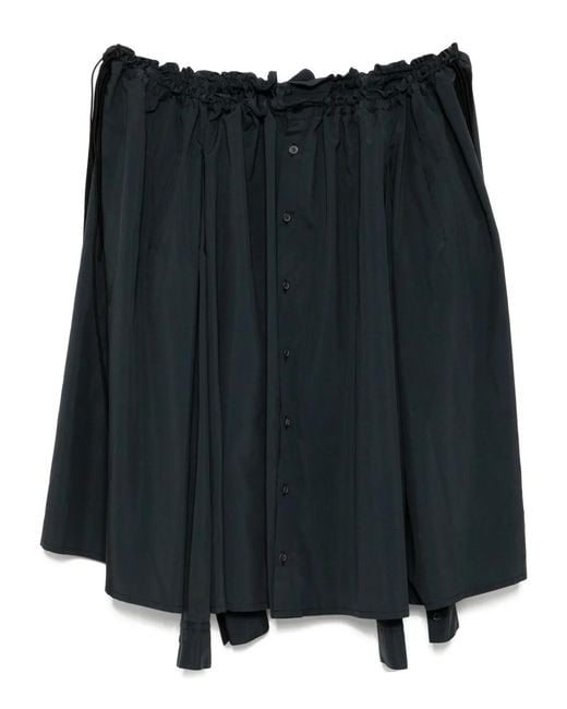 Yohji Yamamoto Black Gathered Skirt
