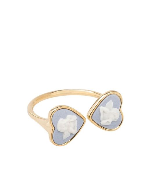 Cameo & Beyond Metallic Heart-Design Ring