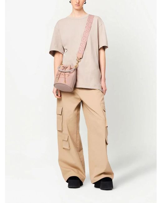 Marc Jacobs Pink The Outline Logo Webbing Strap