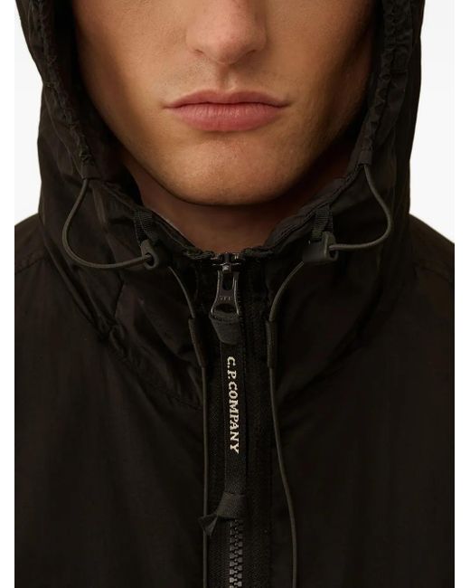 C P Company Black Lens-Detail Hooded Jacket for men