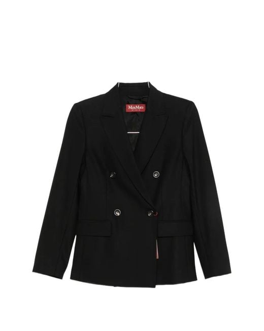 Max Mara Black Double-Breasted Wool Jacket