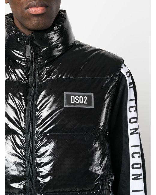 Icon stripe padded jacket DSquared² de hombre de color Black
