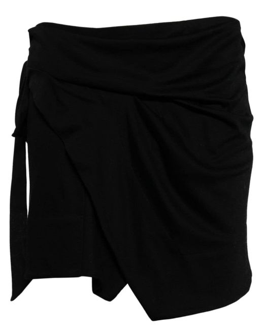 Isabel Marant Black Cotton Wrap Miniskirt