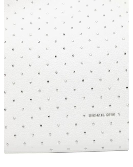Michael Kors White Large Hamilton Shoulder Bag