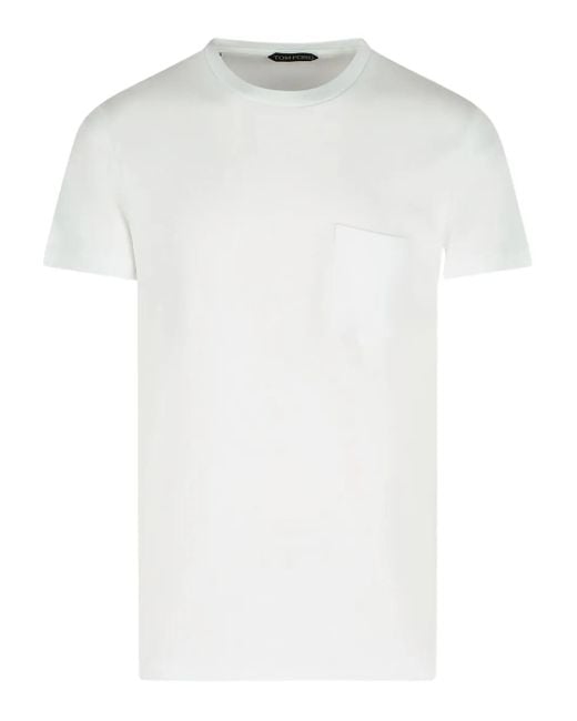 Camiseta con bolsillo Tom Ford de hombre de color White