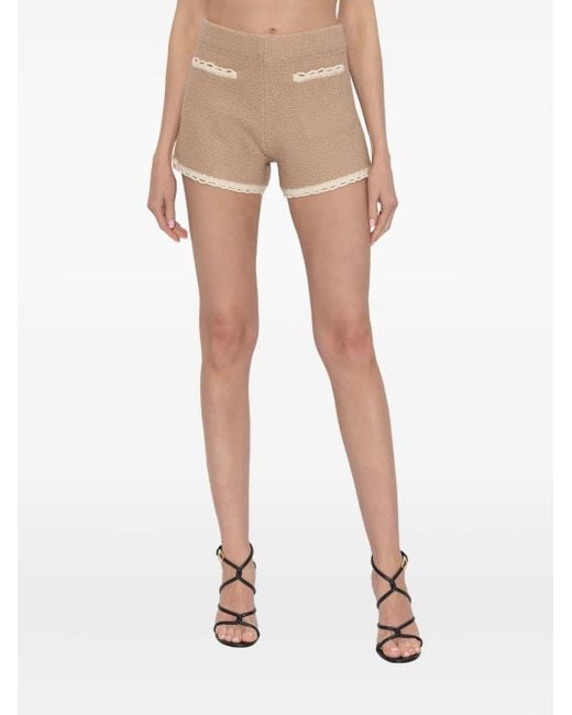 Posse Natural Willow Crochet-Trim Shorts