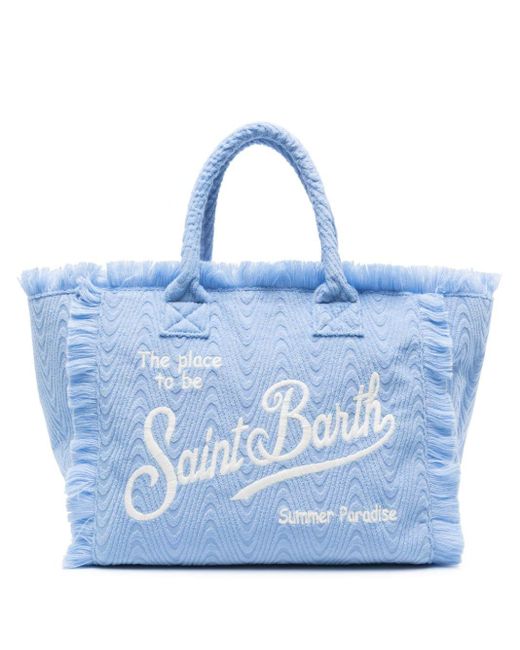 Mc2 Saint Barth Blue Vanity Terry-cloth Tote Bag