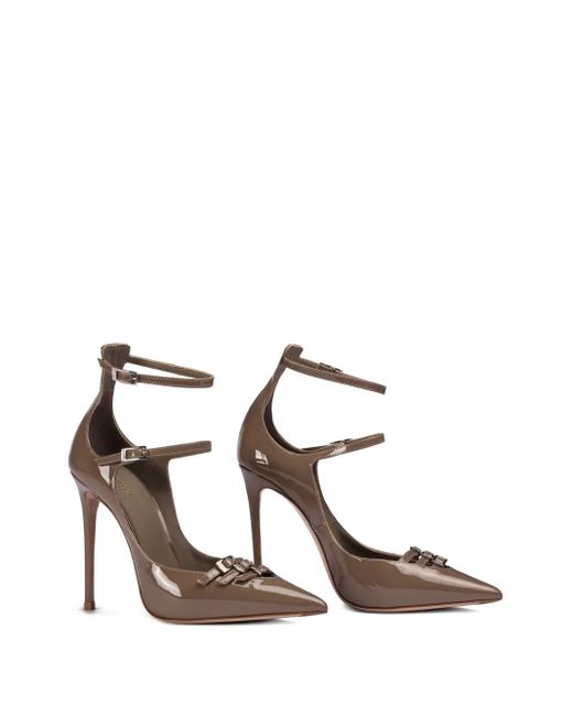 Le Silla Metallic 120Mm Buckle-Strap Pointed-Toe Pumps
