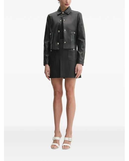 Morgan Black Buttoned Cropped Jacket