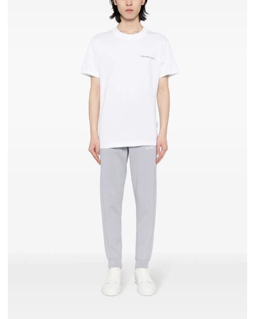 Calvin Klein Gray Logo-Print Track Pants for men