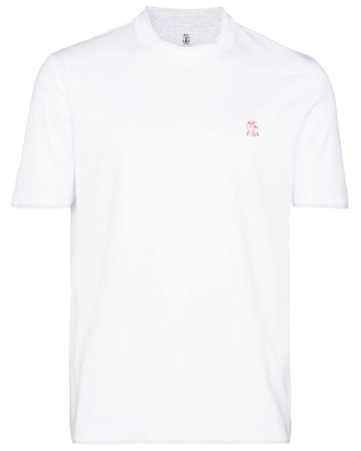 Polo en coton Coton Brunello Cucinelli pour homme en coloris Blanc Homme T-shirts T-shirts Brunello Cucinelli 